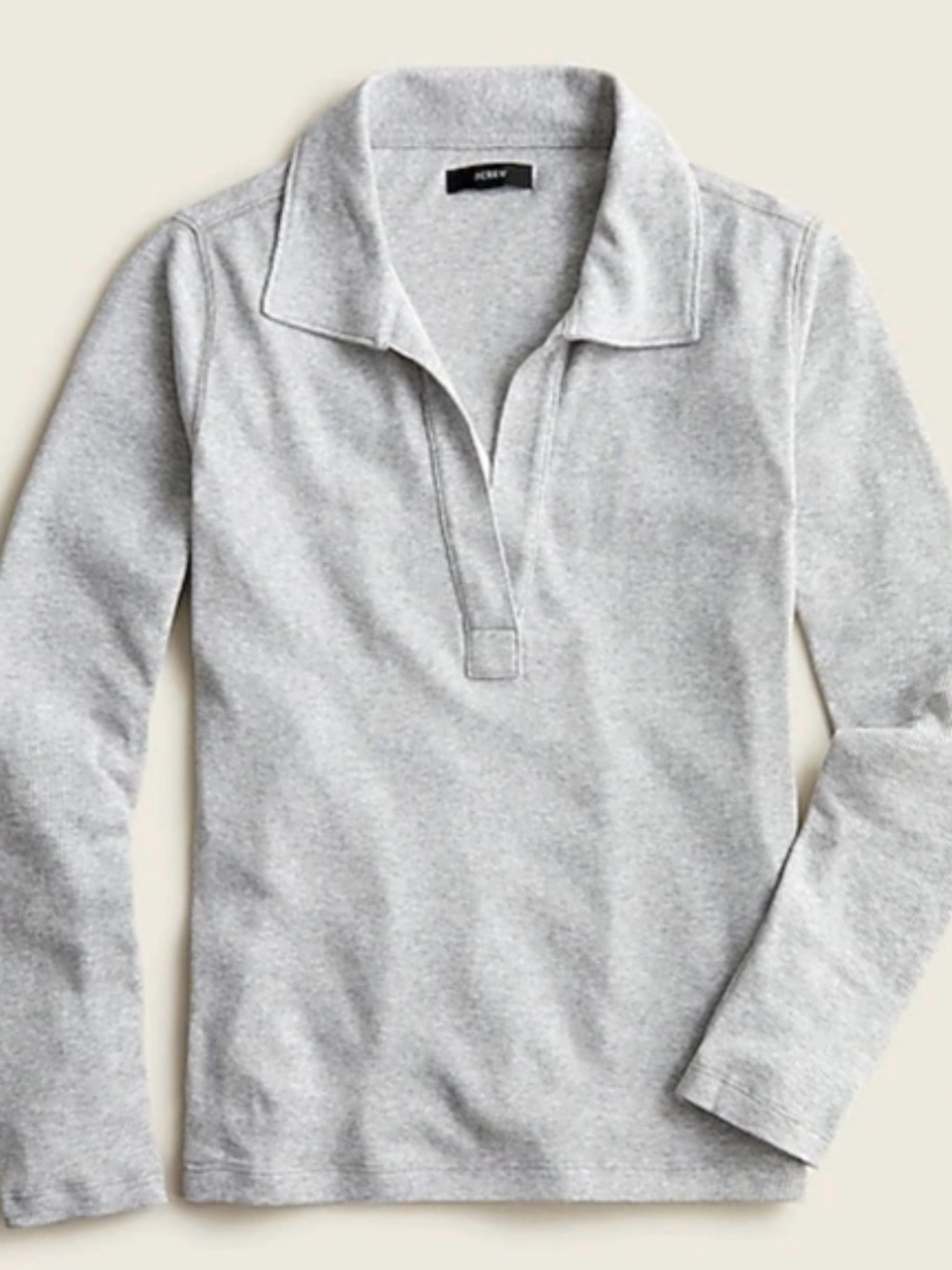 J. Crew Light Heather Gray V-Neck Polo Sweater